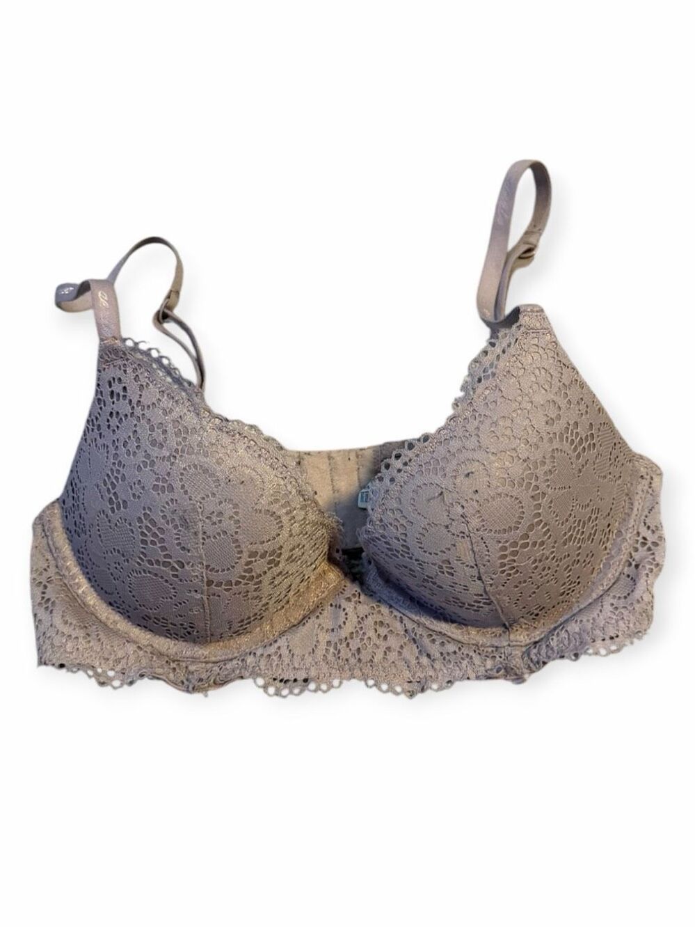 AERIE Taupe Floral Lace Push-Up Underwire Bra 32B